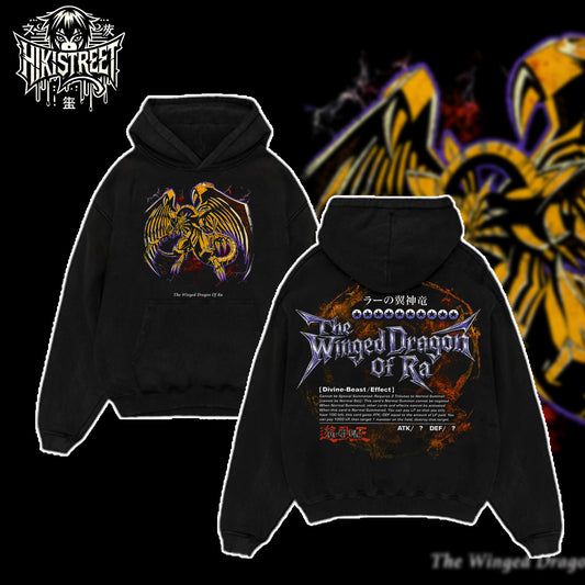 [HIKISTREET] Vintage The Winged Dragon of Ra Acid Washed T-Shirt Unisex Oversized Anime Manga T-Shirt Heavyweight Cotton Tee for Anime Fans, Yugioh merch, T-shirt anime gift, Anime Streetwear, graphic tees