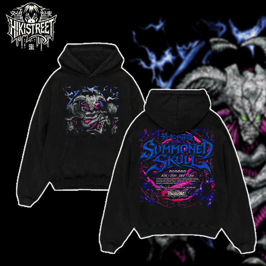 [HIKISTREET] Vintage Summoned Skull Acid Washed T-Shirt Unisex Oversized Anime Manga T-Shirt Heavyweight Cotton Tee for Anime Fans, Yugioh merch, T-shirt anime gift, Anime Streetwear, graphic tees