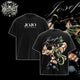 [HIKISTREET] JoJo's Bizarre Adventure Johnny Joestar Vintage Washed Unisex Oversized Anime Graphic T-Shirt, Double Sided Print Streetwear Tee, JoJo Streetwear Double Print Shirt