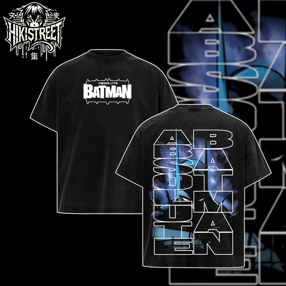 [HIKISTREET] Vintage Absolute Batman V2 Acid Washed T-Shirt, DC Merch, Comics Washed Oversized Tee, Aesthetic Comics Streetwear Gift