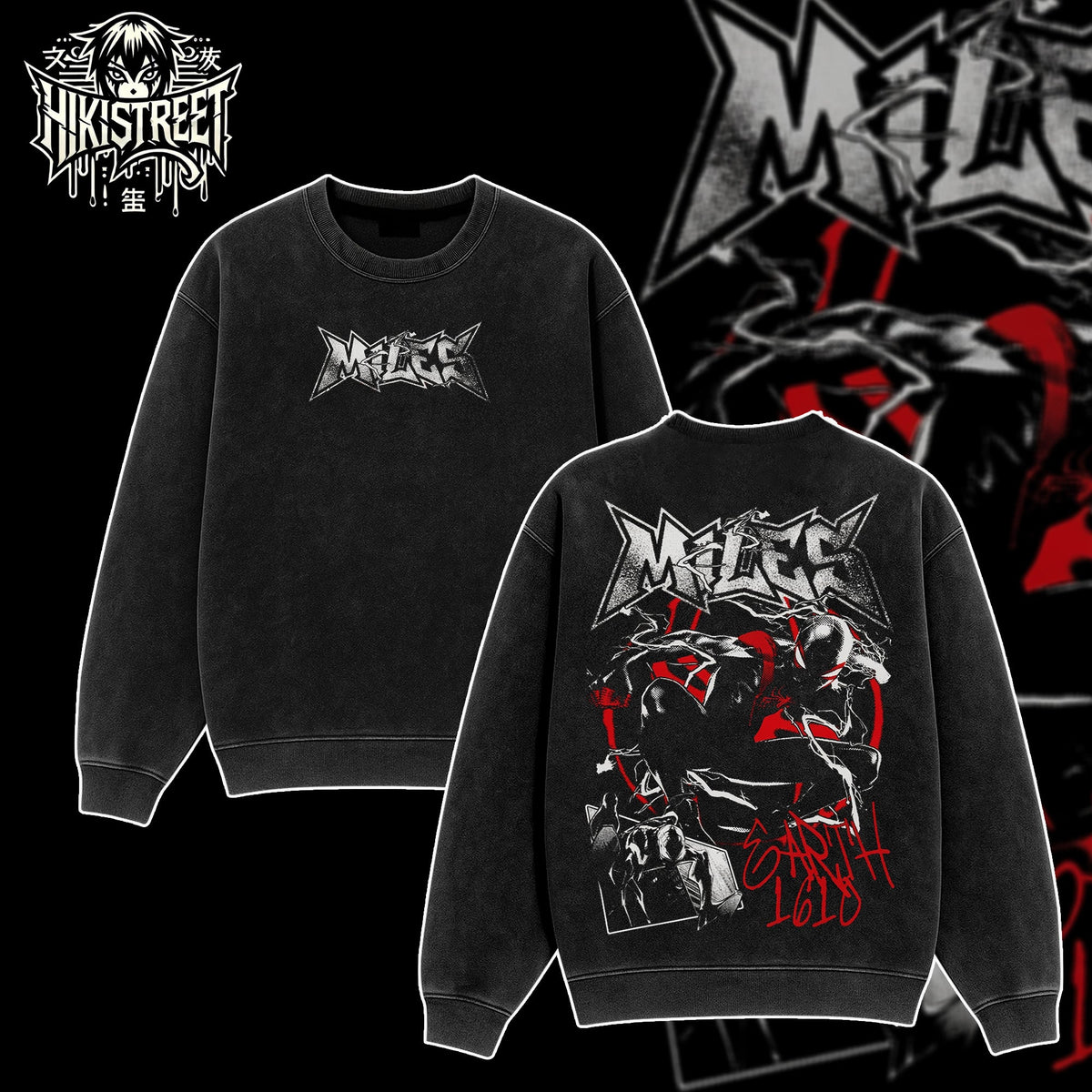 [HIKISTREET] Vintage Miles Morales Acid Washed T-Shirt, MCU Merch, Comics Washed Oversized Tee, Aesthetic Comics Streetwear Gift