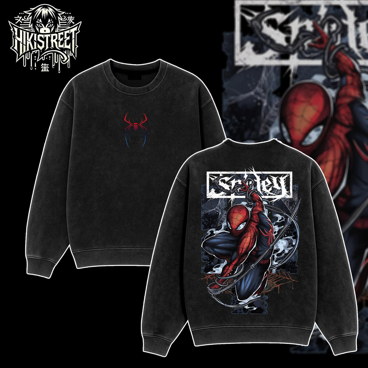 [HIKISTREET] Vintage Spider Man Acid Washed T-Shirt, MCU Merch, Comics Washed Oversized Tee, Aesthetic Comics Streetwear Gift