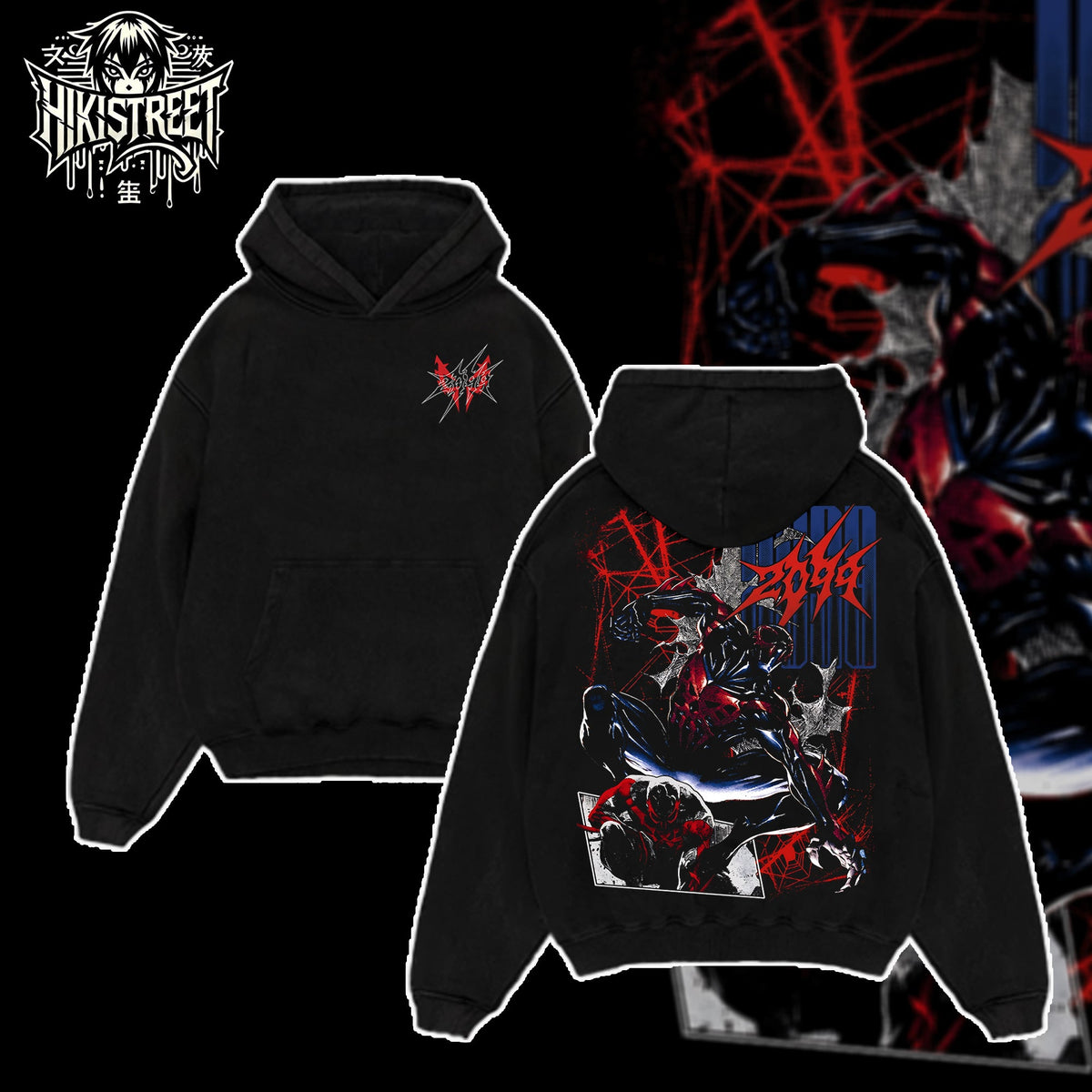 [HIKISTREET] Vintage Miguel O'hara Spider Man 2099 Acid Washed T-Shirt, MCU Merch, Comics Washed Oversized Tee, Aesthetic Comics Streetwear Gift