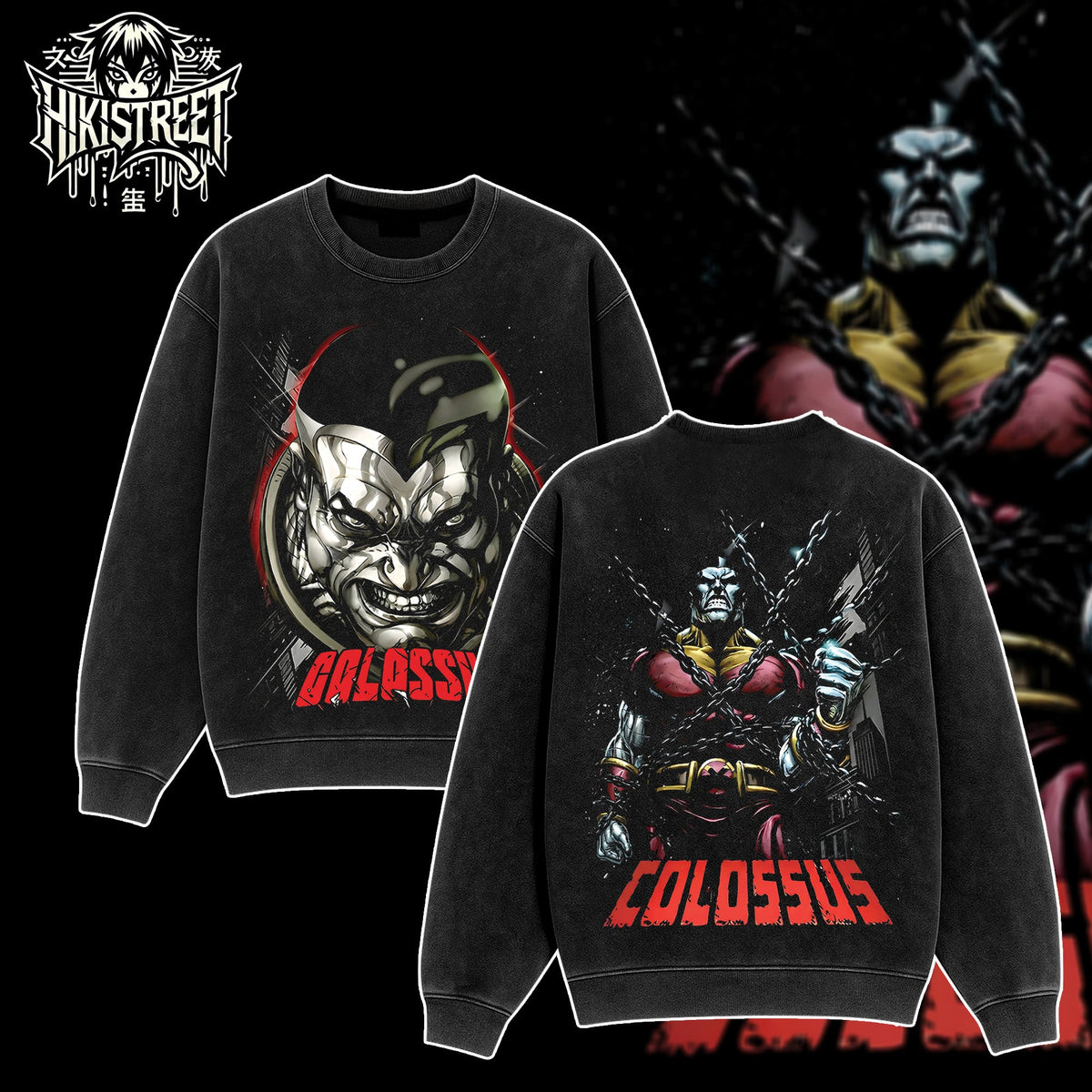 [HIKISTREET] Vintage Colossus The X-Men Acid Washed T-Shirt, MCU Merch, Comics Washed Oversized Tee, Aesthetic Comics Streetwear Gift