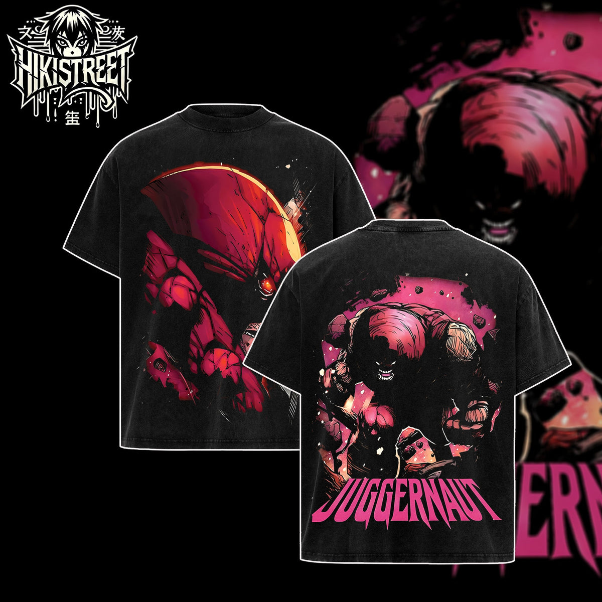 [HIKISTREET] Vintage Juggernaut Acid Washed T-Shirt, MCU Merch, Comics Washed Oversized Tee, Aesthetic Comics Streetwear Gift