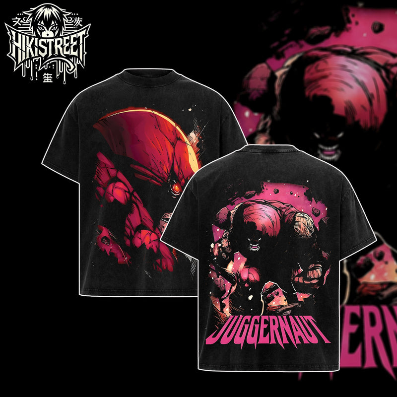 [HIKISTREET] Vintage Juggernaut Acid Washed T-Shirt, MCU Merch, Comics Washed Oversized Tee, Aesthetic Comics Streetwear Gift