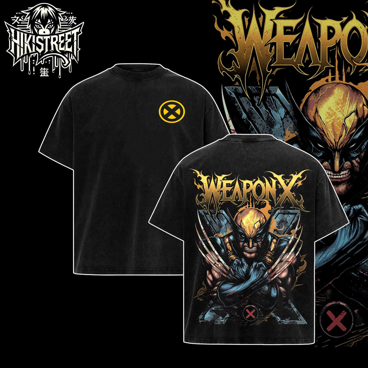 [HIKISTREET] Vintage Wolverine V3 Acid Washed T-Shirt, MCU Merch, Comics Washed Oversized Tee, Aesthetic Comics Streetwear Gift