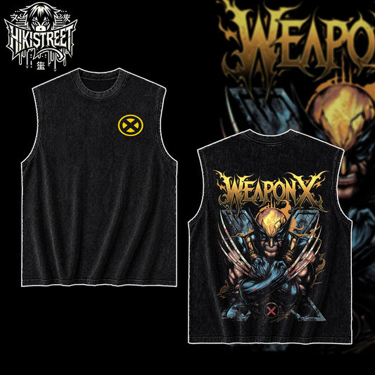 [HIKISTREET] Vintage Wolverine V3 Acid Washed T-Shirt, MCU Merch, Comics Washed Oversized Tee, Aesthetic Comics Streetwear Gift