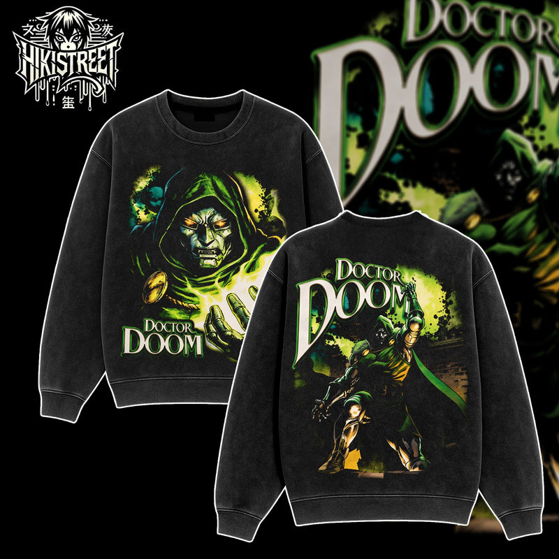[HIKISTREET] Vintage Victor Von Doom Acid Washed T-Shirt, MCU Merch, Comics Washed Oversized Tee, Aesthetic Comics Streetwear Gift