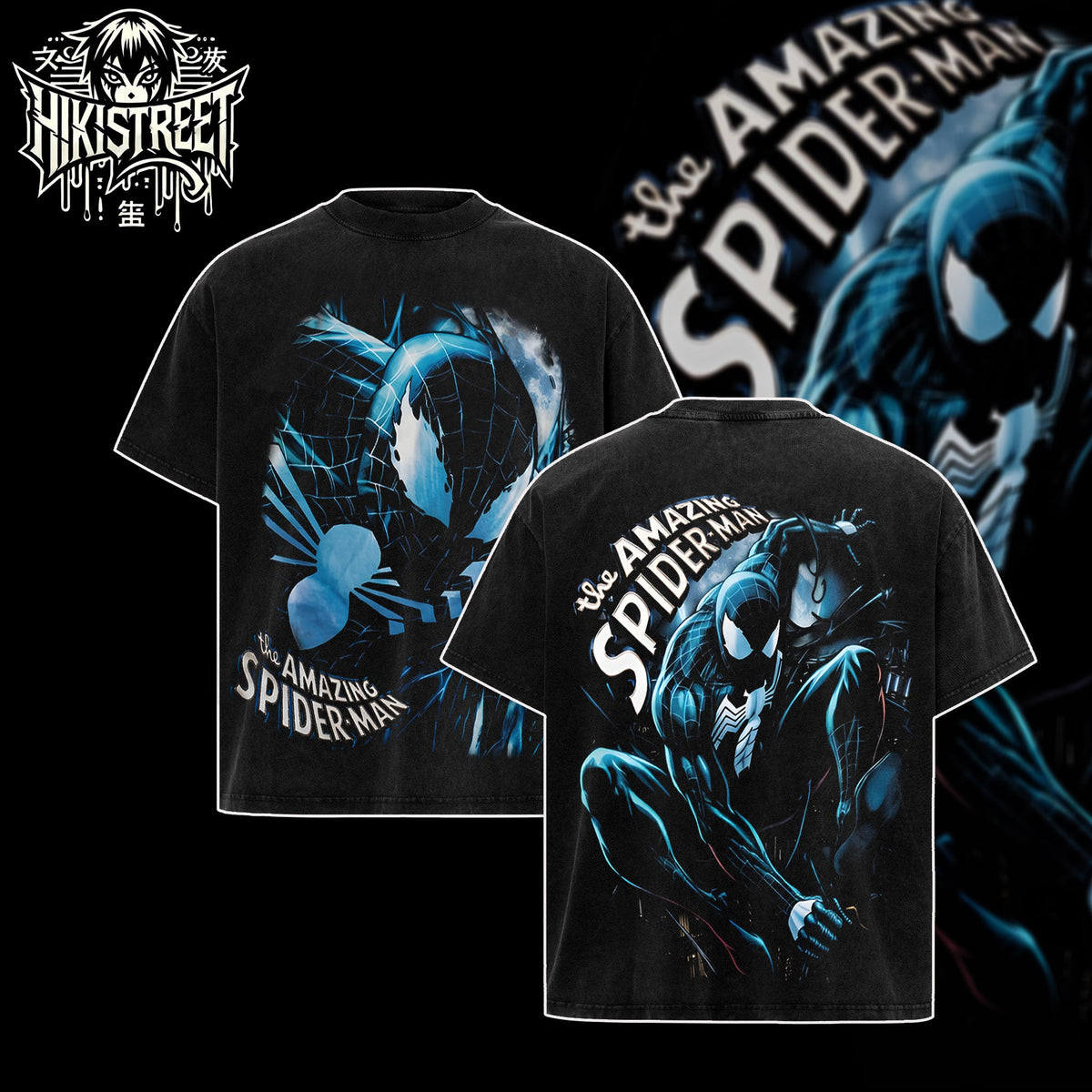 [HIKISTREET] Vintage The Amazing Spider Man V3 Acid Washed T-Shirt, MCU Merch, Comics Washed Oversized Tee, Aesthetic Comics Streetwear Gift