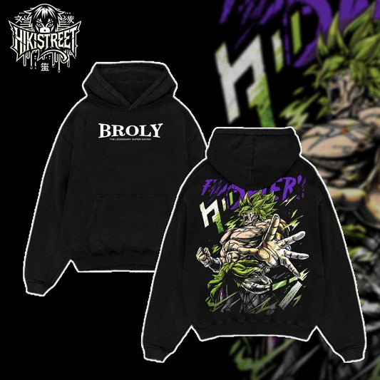 [HIKISTREET] Vintage Broly The Legendary Saiyan Acid Washed T-Shirt, Dragon Ball Merch, Anime Washed Oversized Tee, Aesthetic Anime Streetwear Gift