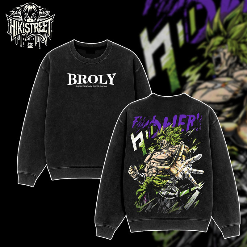 [HIKISTREET] Vintage Broly The Legendary Saiyan Acid Washed T-Shirt, Dragon Ball Merch, Anime Washed Oversized Tee, Aesthetic Anime Streetwear Gift