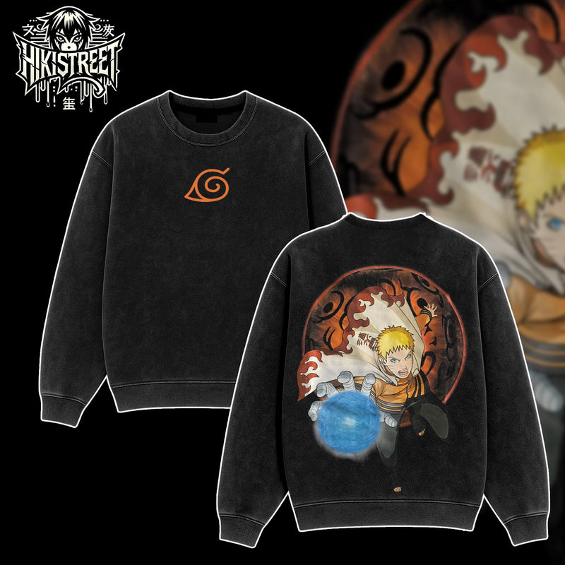 [HIKISTREET] Vintage Naruto Uzumaki Acid Washed T-Shirt, Naruto Merch, Anime Washed Oversized Tee, Aesthetic Anime Streetwear Gift