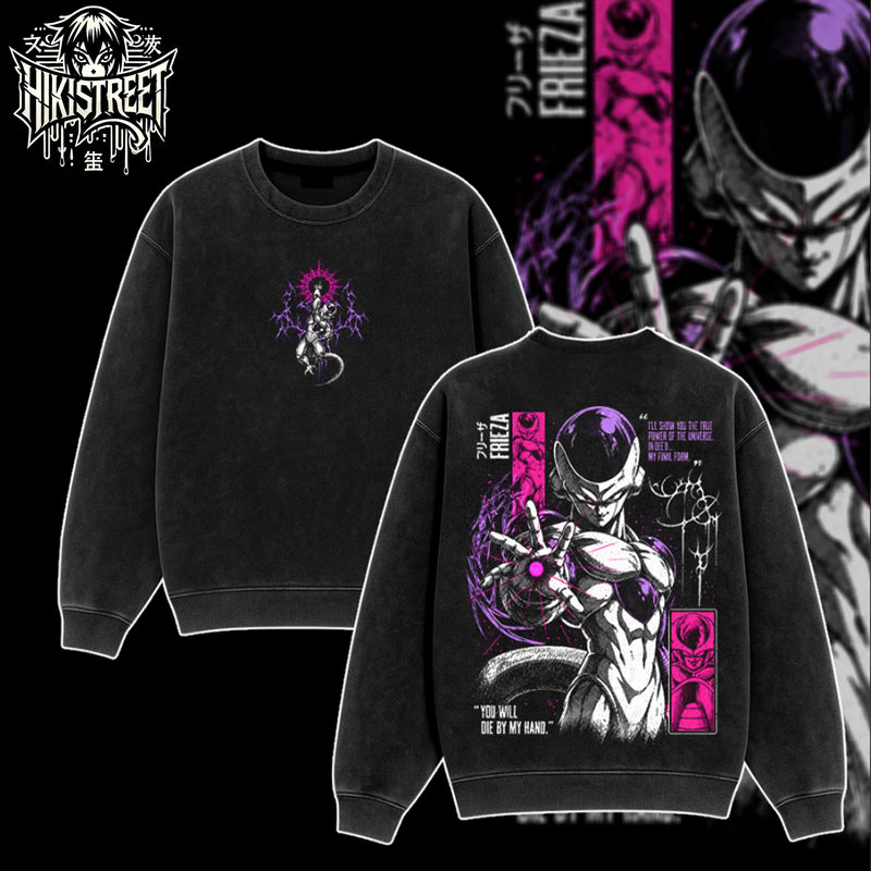 [HIKISTREET] Vintage Frieza Acid Washed T-Shirt, Dragon Ball Merch, Anime Washed Oversized Tee, Aesthetic Anime Streetwear Gift