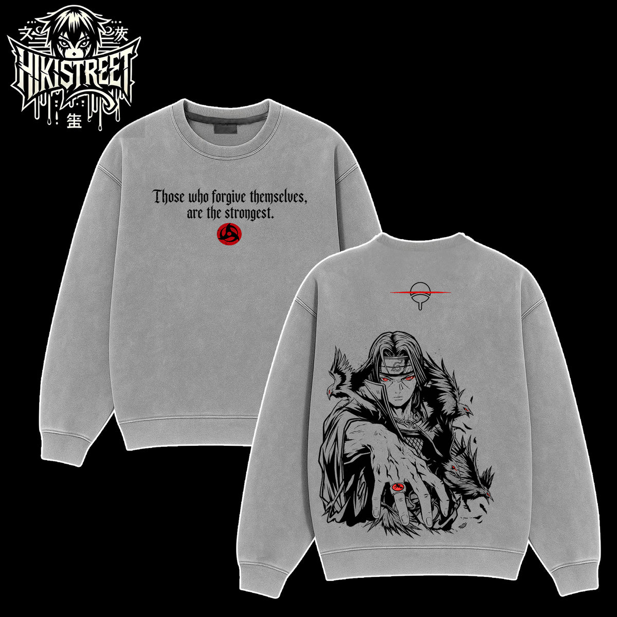 [HIKISTREET] Vintage Uchiha Itachi Acid Washed T-Shirt, Naruto Merch, Anime Washed Oversized Tee, Aesthetic Anime Streetwear Gift