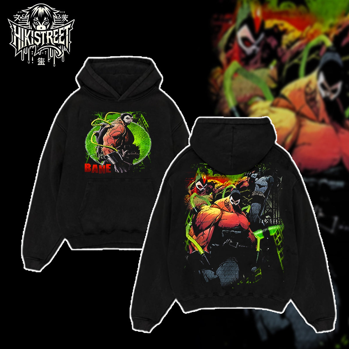 [HIKISTREET] Vintage Bane Acid Washed T-Shirt, DC Merch, Comics Washed Oversized Tee, Aesthetic Comics Streetwear Gift