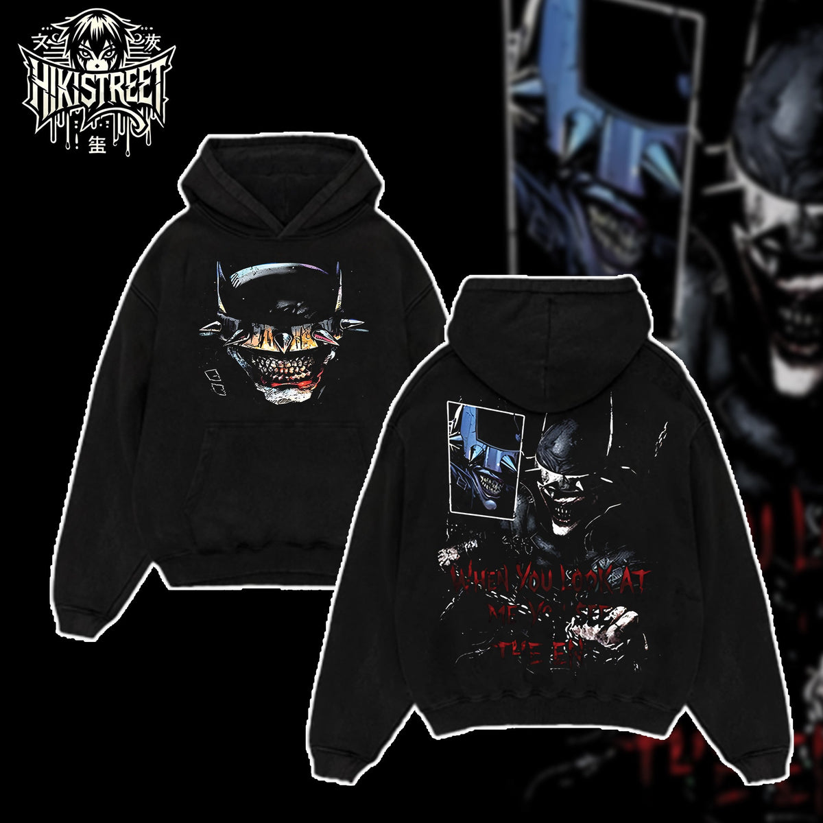 [HIKISTREET] Vintage The Bat Who Laugh V2 Acid Washed T-Shirt, DC Merch, Comics Washed Oversized Tee, Aesthetic Comics Streetwear Gift