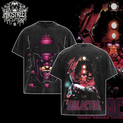 [HIKISTREET] Vintage Galactus Acid Washed T-Shirt, MCU Merch, Comics Washed Oversized Tee, Aesthetic Comics Streetwear Gift