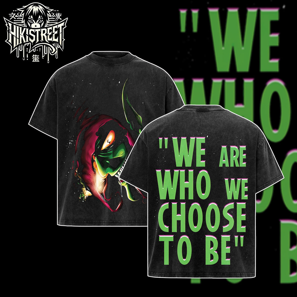 [HIKISTREET] Vintage Green Goblin Acid Washed T-Shirt, MCU Merch, Comics Washed Oversized Tee, Aesthetic Comics Streetwear Gift