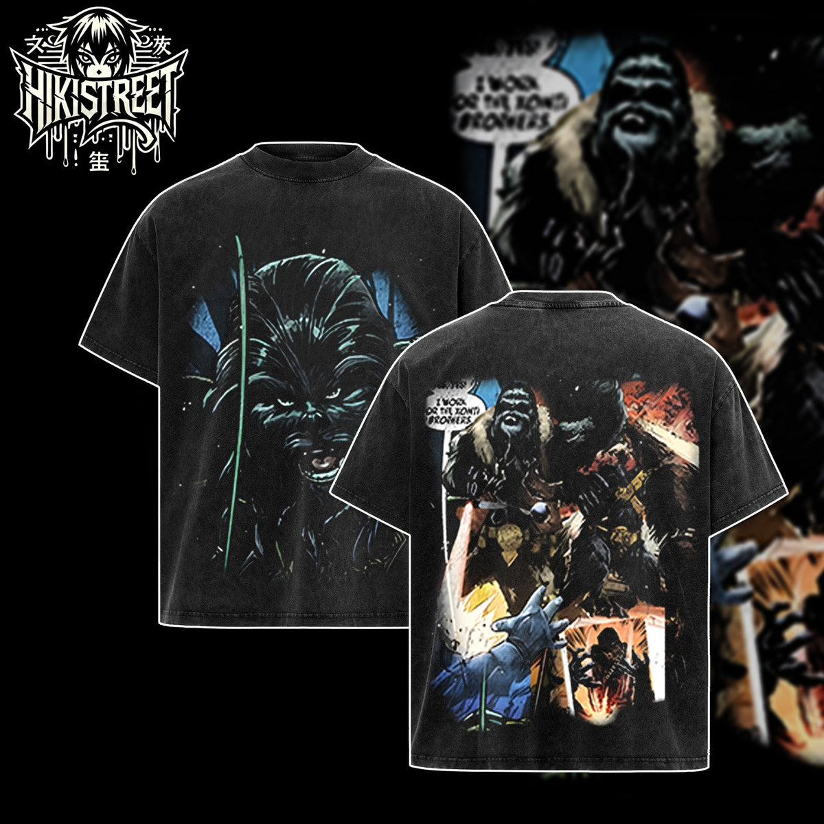[HIKISTREET] Vintage Wampa Acid Washed T-Shirt, Star Wars Merch, Movies Washed Oversized Tee, Aesthetic Movies Streetwear Gift