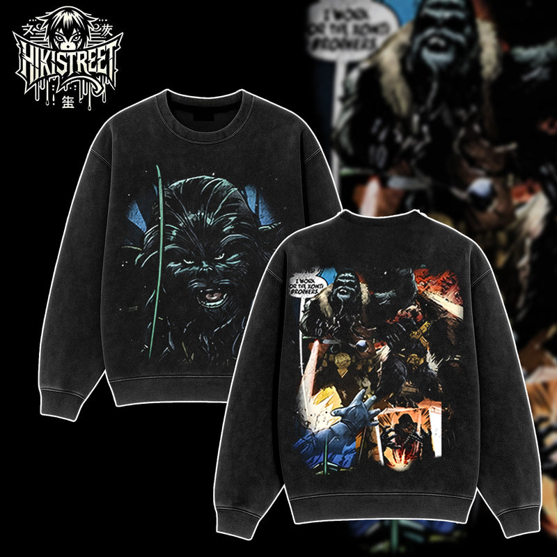 [HIKISTREET] Vintage Wampa Acid Washed T-Shirt, Star Wars Merch, Movies Washed Oversized Tee, Aesthetic Movies Streetwear Gift