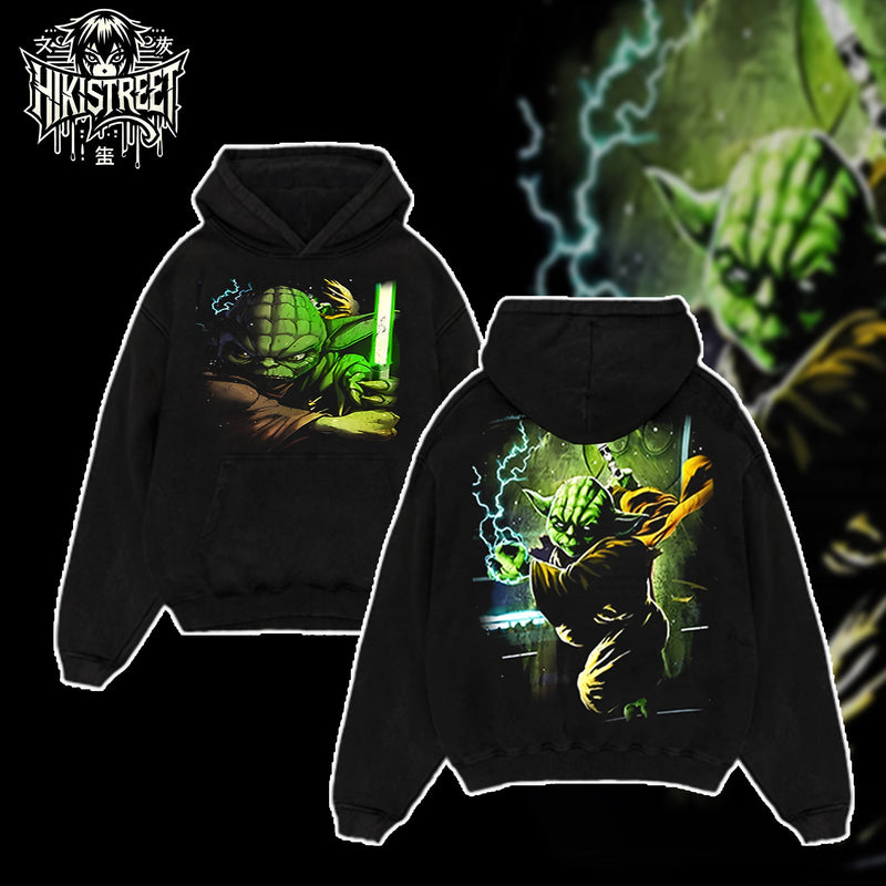 [HIKISTREET] Vintage Yoda Acid Washed T-Shirt, Star Wars Merch, Movies Washed Oversized Tee, Aesthetic Movies Streetwear Gift