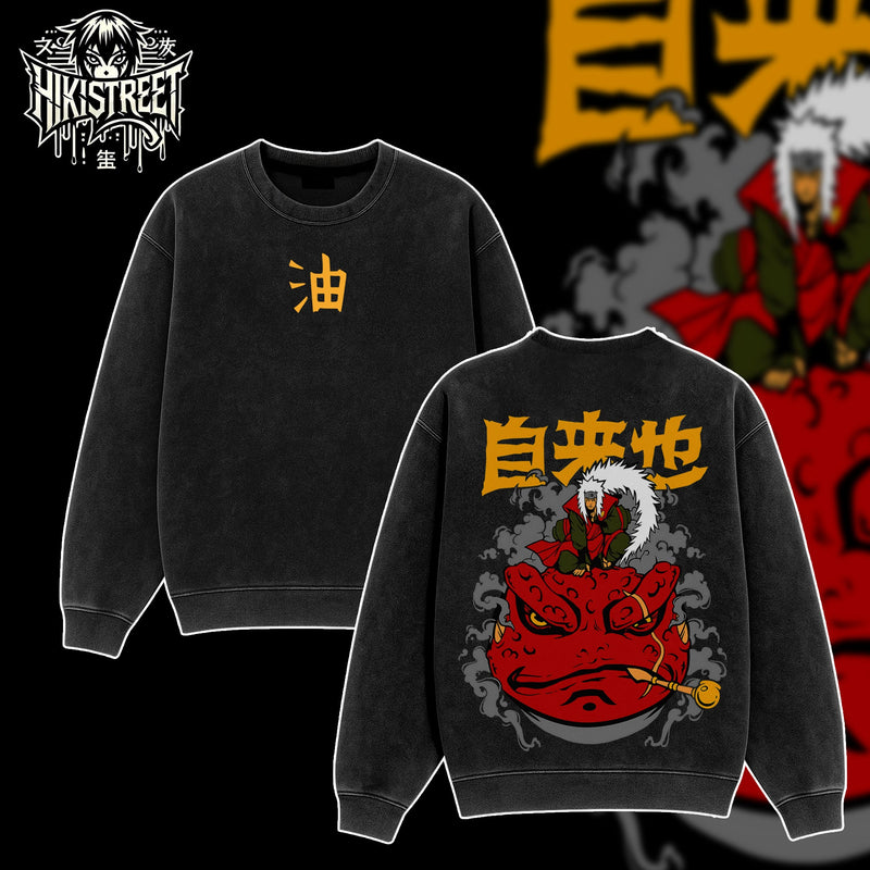 [HIKISTREET] Vintage Jiraiya The Legend Sanin Acid Washed T-Shirt, Naruto Merch, Anime Washed Oversized Tee, Aesthetic Anime Streetwear Gift