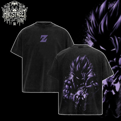 [HIKISTREET] Vintage Gogeta Acid Washed T-Shirt, Dragon Ball Merch, Anime Washed Oversized Tee, Aesthetic Anime Streetwear Gift