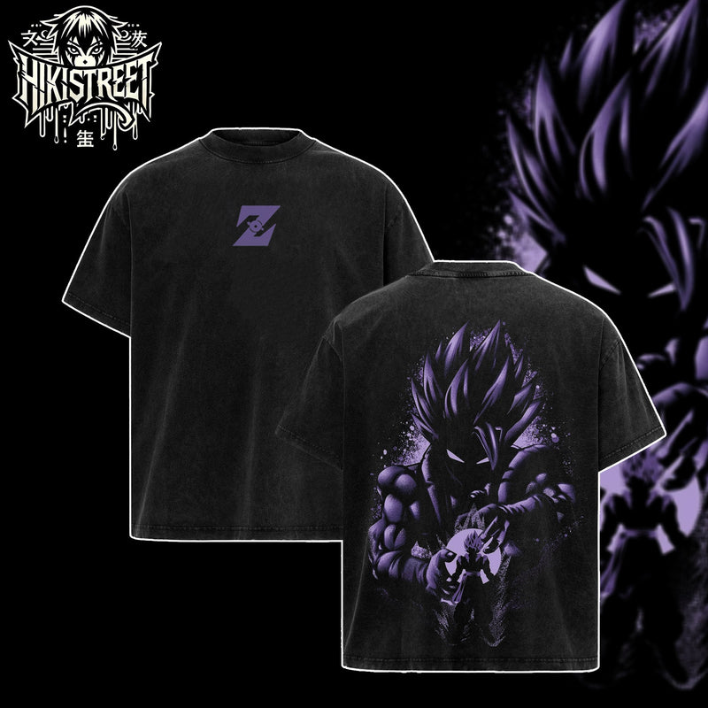 [HIKISTREET] Vintage Gogeta Acid Washed T-Shirt, Dragon Ball Merch, Anime Washed Oversized Tee, Aesthetic Anime Streetwear Gift