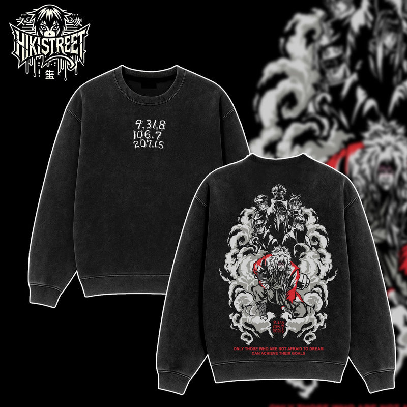 [HIKISTREET] Vintage Jiraiya vs Pain Acid Washed T-Shirt, Naruto Merch, Anime Washed Oversized Tee, Aesthetic Anime Streetwear Gift