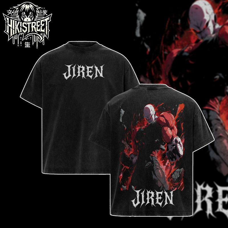 [HIKISTREET] Vintage Jiren Acid Washed T-Shirt, Dragon Ball Merch, Anime Washed Oversized Tee, Aesthetic Anime Streetwear Gift