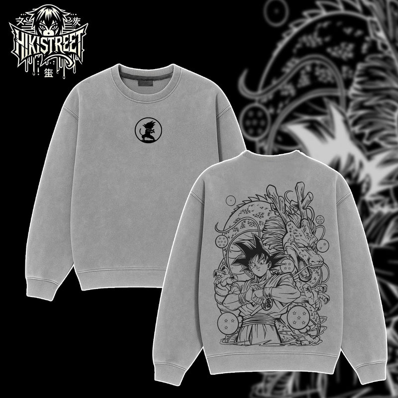 [HIKISTREET] Vintage Son Goku Acid Washed T-Shirt, Dragon Ball Merch, Anime Washed Oversized Tee, Aesthetic Anime Streetwear Gift