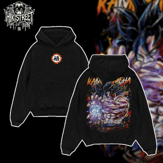 [HIKISTREET] Vintage Goku Kamekameha Acid Washed T-Shirt, Dragon Ball Merch, Anime Washed Oversized Tee, Aesthetic Anime Streetwear Gift