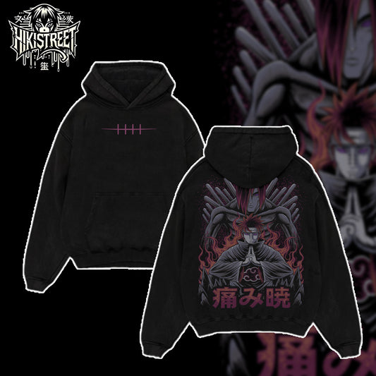 [HIKISTREET] Vintage Nagato Uzumaki Acid Washed T-Shirt, Naruto Merch, Anime Washed Oversized Tee, Aesthetic Anime Streetwear Gift