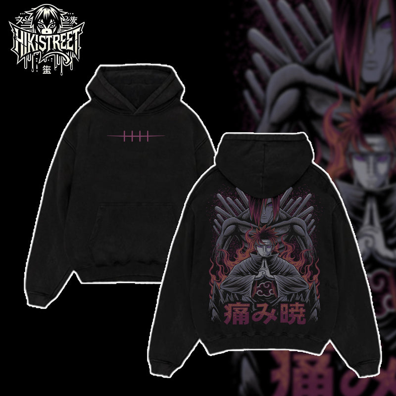 [HIKISTREET] Vintage Nagato Uzumaki Acid Washed T-Shirt, Naruto Merch, Anime Washed Oversized Tee, Aesthetic Anime Streetwear Gift