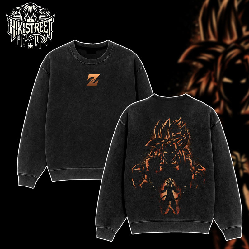 [HIKISTREET] Vintage Goku Saiyan 4 Form Acid Washed T-Shirt, Dragon Ball Merch, Anime Washed Oversized Tee, Aesthetic Anime Streetwear Gift