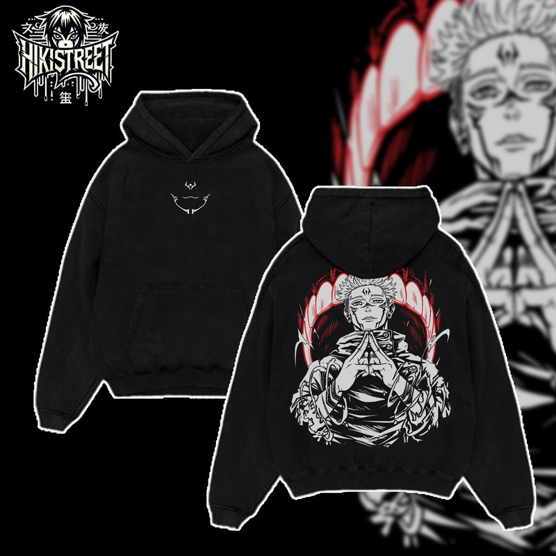 [HIKISTREET] Vintage Ryomen Sukuna Acid Washed T-Shirt, Jujutsu Kaisen Merch, Anime Washed Oversized Tee, Aesthetic Anime Streetwear Gift