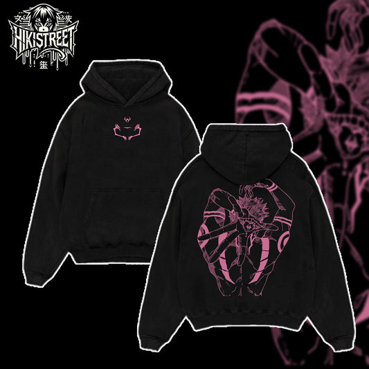 [HIKISTREET] Vintage Ryomen Sukuna King Of Curses Acid Washed T-Shirt, Jujutsu Kaisen Merch, Anime Washed Oversized Tee, Aesthetic Anime Streetwear Gift