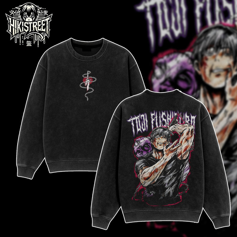 [HIKISTREET] Vintage Toji Fushiguro V2 Acid Washed T-Shirt, Jujutsu Kaisen Merch, Anime Washed Oversized Tee, Aesthetic Anime Streetwear Gift