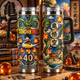 [HIKISTREET] Dragon Ball 40th Anniversary 40oz Tumbler with Handle, Vintage Dragon Ball Goku Double Wall Insulated Travel Mug, Stainless Steel Cup, Gift for Anime Fans, Anime Tumbler