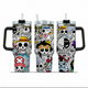 [HIKISTREET] One Piece Symbols Insulated Tumbler with Handle and Straw - 40oz Stainless Steel Travel Mug - One Piece Gift for Fans - Double Wall Vacuum Cup for Hot/Cold Drinks, Stainless Steel Travel Mug