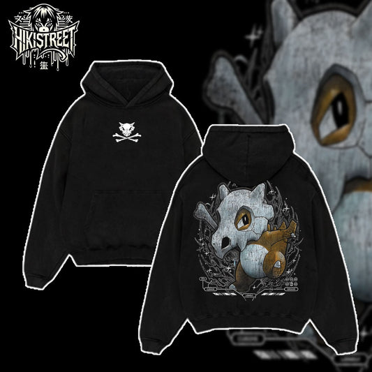 [HIKISTREET] Vintage Cubone Acid Washed T-Shirt, Pokemon Merch, Anime Washed Oversized Tee, Aesthetic Anime Streetwear Gift