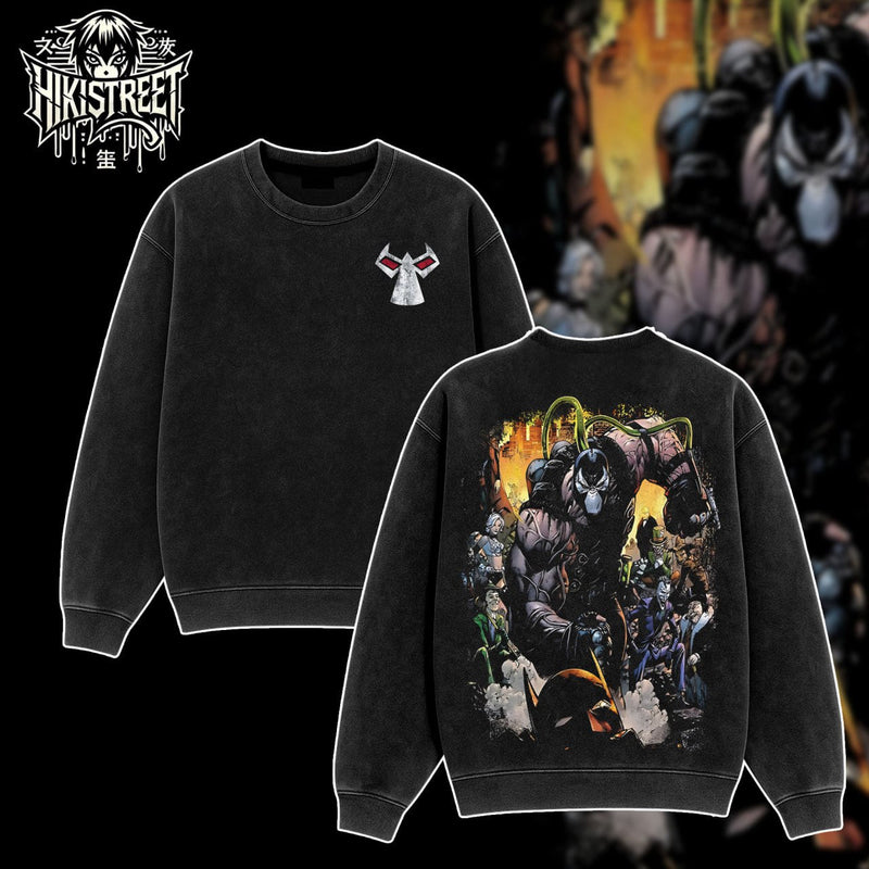 [HIKISTREET] Vintage Bane V2 Acid Washed T-Shirt, DC Merch, Comics Washed Oversized Tee, Aesthetic Comics Streetwear Gift