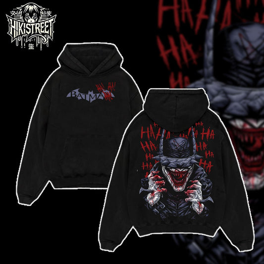 [HIKISTREET] Vintage The Bat Who Laugh V3 Acid Washed T-Shirt, DC Merch, Comics Washed Oversized Tee, Aesthetic Comics Streetwear Gift