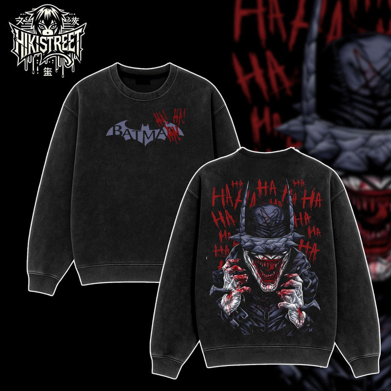 [HIKISTREET] Vintage The Bat Who Laugh V3 Acid Washed T-Shirt, DC Merch, Comics Washed Oversized Tee, Aesthetic Comics Streetwear Gift