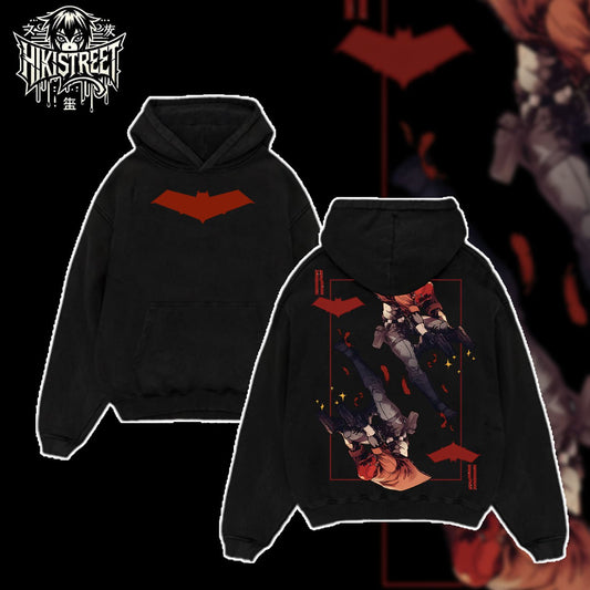 [HIKISTREET] Vintage Red Hood Acid Washed T-Shirt, DC Merch, Comics Washed Oversized Tee, Aesthetic Comics Streetwear Gift