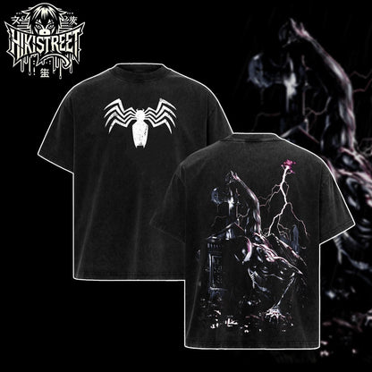 [HIKISTREET] Vintage Spider Man V2 Acid Washed T-Shirt, MCU Merch, Comics Washed Oversized Tee, Aesthetic Comics Streetwear Gift