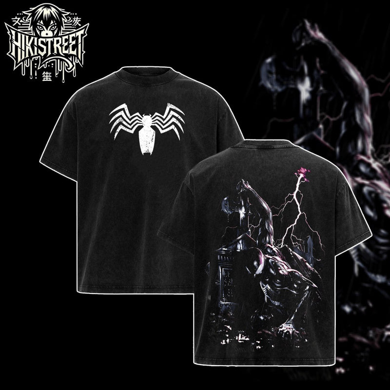 [HIKISTREET] Vintage Spider Man V2 Acid Washed T-Shirt, MCU Merch, Comics Washed Oversized Tee, Aesthetic Comics Streetwear Gift