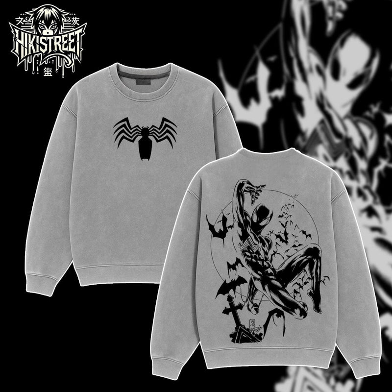 [HIKISTREET] Vintage Symbonite Spider Man Acid Washed T-Shirt, MCU Merch, Comics Washed Oversized Tee, Aesthetic Comics Streetwear Gift