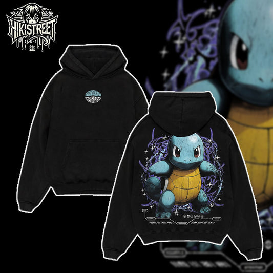 [HIKISTREET] Vintage Squirtle Acid Washed T-Shirt, Pokemon Merch, Anime Washed Oversized Tee, Aesthetic Anime Streetwear Gift